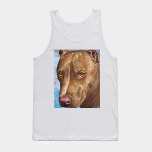 A Beautiful Red Nose Pit Bull Painting Tank Top